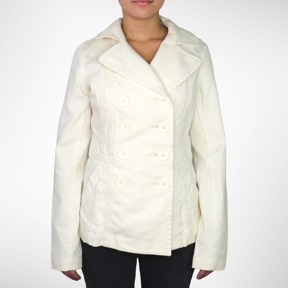 H&M Jackets & Blazers - H&M Divided White Peacoat Jacket